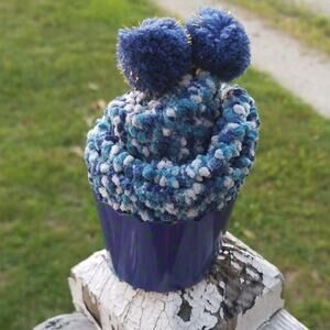 Blueberry pompom cupcake socks one size gift box one size dark blue